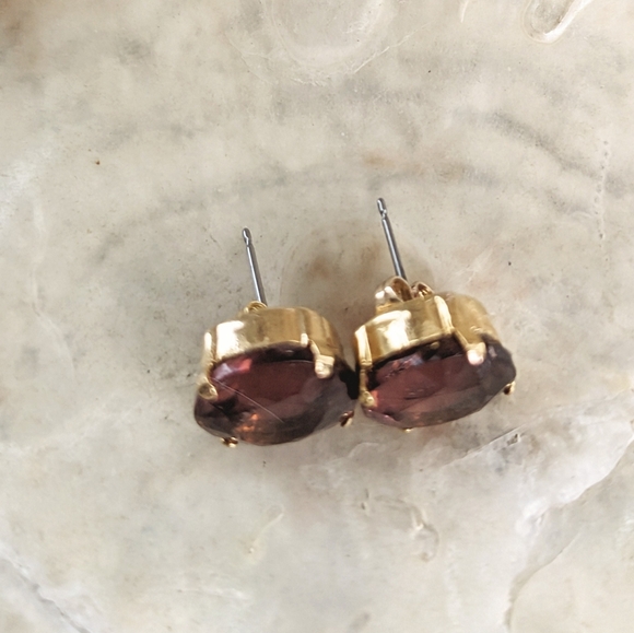 Beautiful 16 TW Carats Simulated Padparadascha In 18K Gold Plated Stud Earrings - Picture 2 of 5